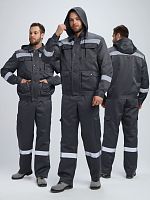 Костюм Титан-2 СОП с капюшоном CH (тк.Смесовая,210) п/к, т.серый/св.серый