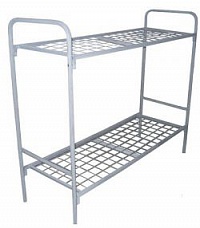 Фото Кровать металлическая двухъярусная сетка (К-2.700СП 100х100 эконом) На фото изображено Кровать металлическая двухъярусная сетка (К-2.700СП 100х100 эконом)