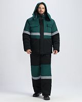 Костюм зимний Профи-Норд (тк.Смесовая,250) п/к, черный/зеленый