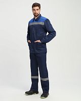 Костюм Стандарт СОП усиленный (тк.Смесовая,210) брюки, т.синий/васильковый